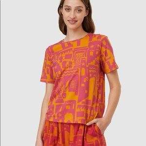 Gorman pink orange print tee AU 10 / US 6